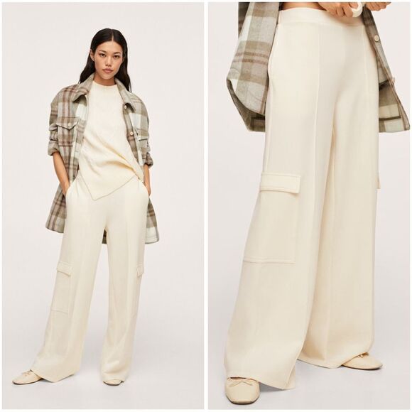Mango Wide Leg Pants With Pockets New - Picture 1 of 9